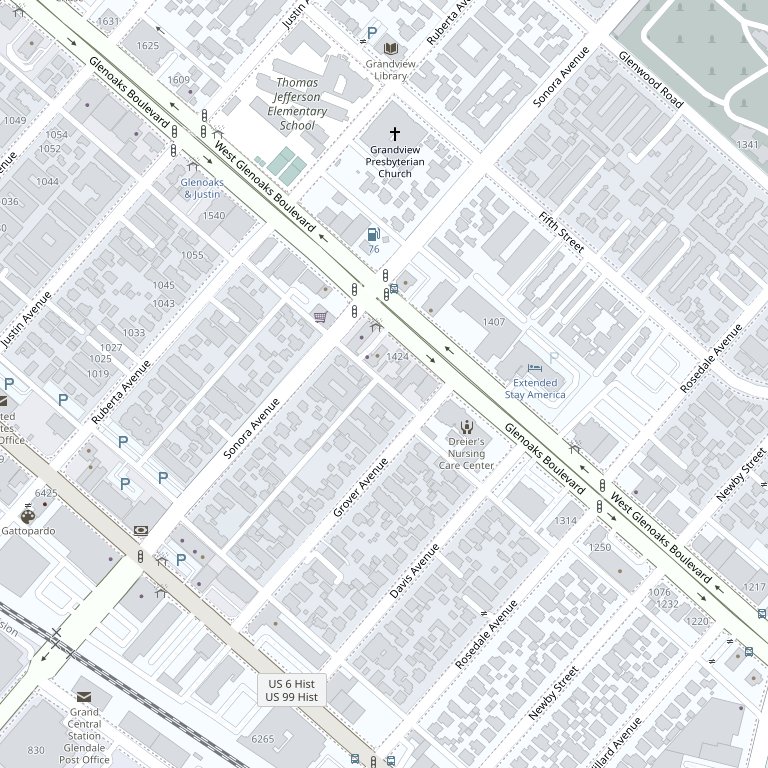 Map of West Glenoaks Boulevard in Glendale with the office marked