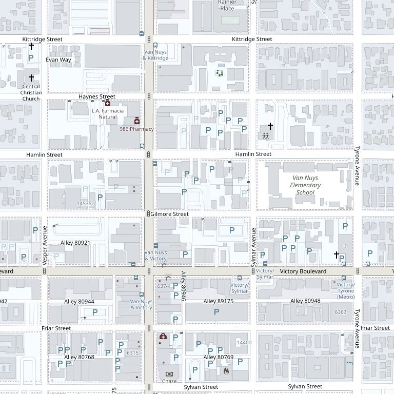 Map of Hamlin Street in Van Nuys with the office marked
